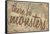 There Be Monsters - 1562, World Map-null-Framed Stretched Canvas