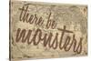 There Be Monsters - 1562, World Map-null-Stretched Canvas