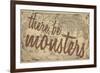 There Be Monsters - 1562, World Map-null-Framed Giclee Print