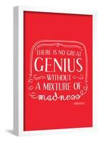 There Is No Great Genius Without A Mixture Of Madness-null-Framed Poster