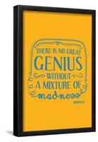 There Is No Great Genius Without A Mixture Of Madness-null-Framed Poster