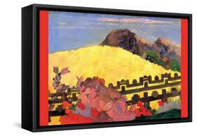 There Is the Temple-Paul Gauguin-Framed Stretched Canvas