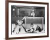 There's a Goal Mouth Scramble During This Game of Ice Hockey-null-Framed Photographic Print