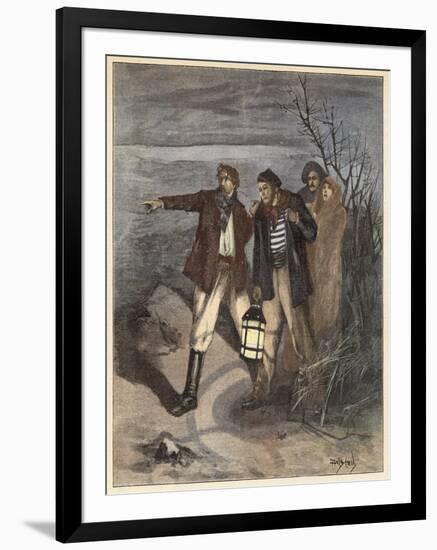 There?S Been a Landslip, Said David, Hoarsely. I Got Nearly Dragged in Myself (Colour Litho)-Dudley Hardy-Framed Giclee Print