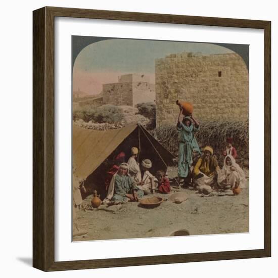 There's no place like home! - dwelling and shop of a Gypsy Blacksmith, Syria, 1900-Elmer Underwood-Framed Photographic Print