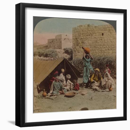 There's no place like home! - dwelling and shop of a Gypsy Blacksmith, Syria, 1900-Elmer Underwood-Framed Photographic Print