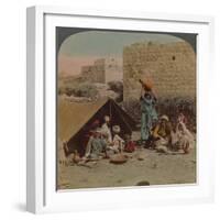 There's no place like home! - dwelling and shop of a Gypsy Blacksmith, Syria, 1900-Elmer Underwood-Framed Photographic Print