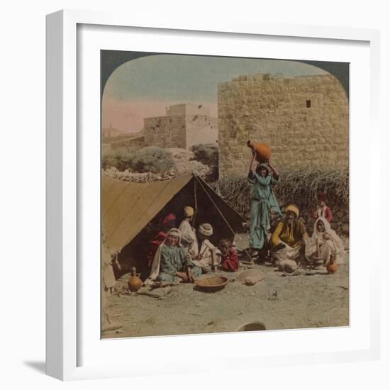 There's no place like home! - dwelling and shop of a Gypsy Blacksmith, Syria, 1900-Elmer Underwood-Framed Photographic Print