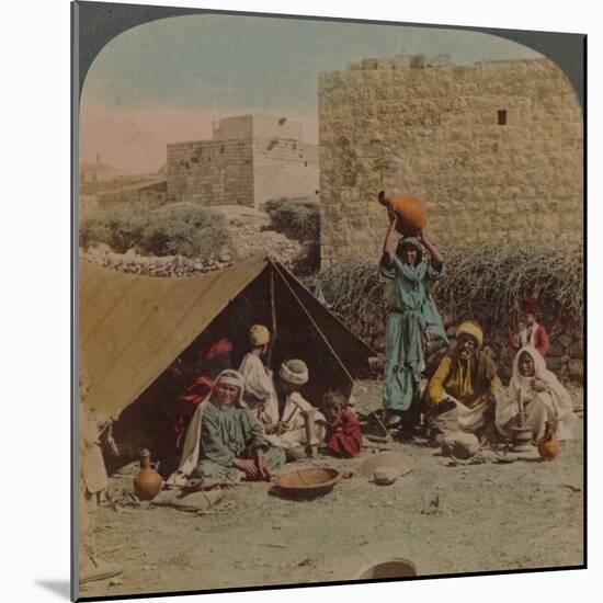 There's no place like home! - dwelling and shop of a Gypsy Blacksmith, Syria, 1900-Elmer Underwood-Mounted Photographic Print