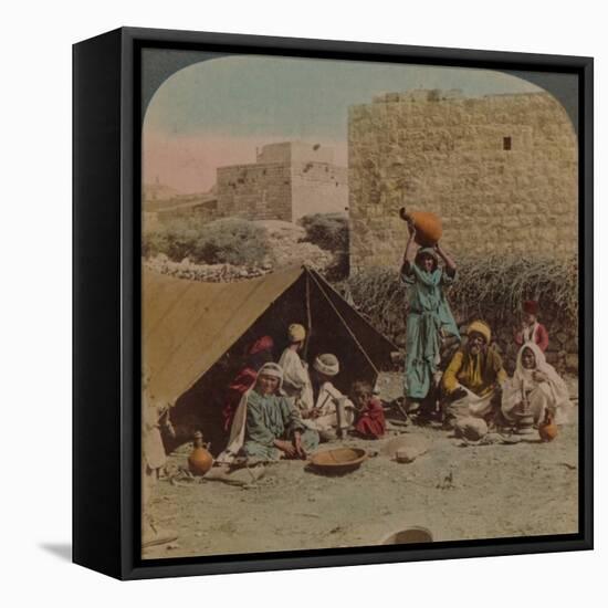 There's no place like home! - dwelling and shop of a Gypsy Blacksmith, Syria, 1900-Elmer Underwood-Framed Stretched Canvas