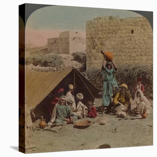 There's no place like home! - dwelling and shop of a Gypsy Blacksmith, Syria, 1900-Elmer Underwood-Stretched Canvas