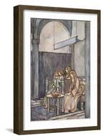 There sat the three maidens with the Queen', c1910-Stephen Reid-Framed Giclee Print