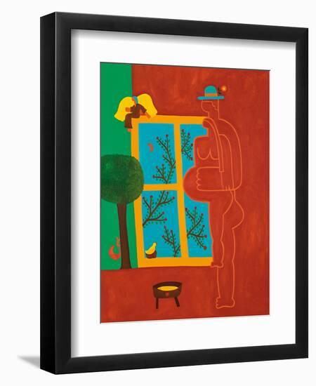 There was a bird´s nest under your window, 1999,(oil on linen)-Cristina Rodriguez-Framed Giclee Print