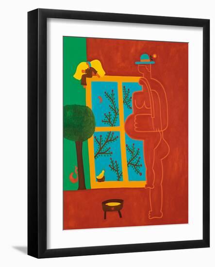 There was a bird´s nest under your window, 1999,(oil on linen)-Cristina Rodriguez-Framed Giclee Print