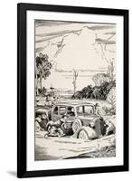 There Was a Crucial Moment When the Sucking Bog Clutched at the Wheel of the First Car'-null-Framed Giclee Print