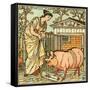 There was a lady loved a swine-Walter Crane-Framed Stretched Canvas