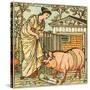 There was a lady loved a swine-Walter Crane-Stretched Canvas