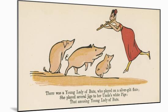 There Was a Young Lady of Bute, Who Played on a Silver-Gilt Flute-Edward Lear-Mounted Giclee Print