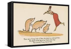 There Was a Young Lady of Bute, Who Played on a Silver-Gilt Flute-Edward Lear-Framed Stretched Canvas