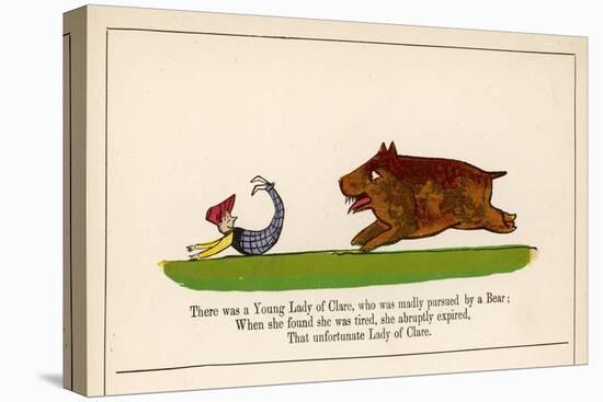 There was a Young Lady of Clare Who was Madly Pursued by a Bear-Edward Lear-Stretched Canvas