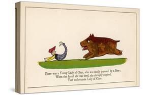 There was a Young Lady of Clare Who was Madly Pursued by a Bear-Edward Lear-Stretched Canvas
