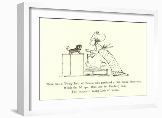 There Was a Young Lady of Corsica, Who Purchased a Little Brown Saucy-Cur-Edward Lear-Framed Giclee Print