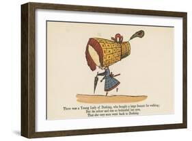 There Was a Young Lady of Dorking, Who Bought a Large Bonnet for Walking-Edward Lear-Framed Giclee Print