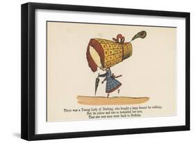 There Was a Young Lady of Dorking, Who Bought a Large Bonnet for Walking-Edward Lear-Framed Giclee Print