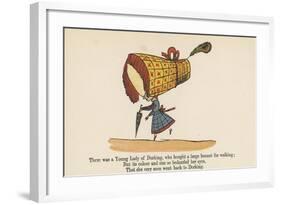 There Was a Young Lady of Dorking, Who Bought a Large Bonnet for Walking-Edward Lear-Framed Giclee Print