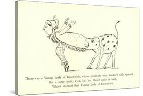 There Was a Young Lady of Greenwich, Whose Garments Were Border'D with Spinach-Edward Lear-Stretched Canvas