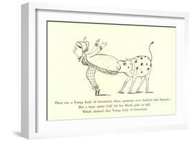 There Was a Young Lady of Greenwich, Whose Garments Were Border'D with Spinach-Edward Lear-Framed Giclee Print