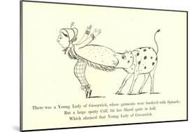 There Was a Young Lady of Greenwich, Whose Garments Were Border'D with Spinach-Edward Lear-Mounted Giclee Print