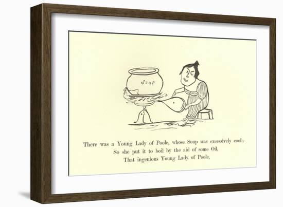 There Was a Young Lady of Poole, Whose Soup Was Excessively Cool-Edward Lear-Framed Giclee Print