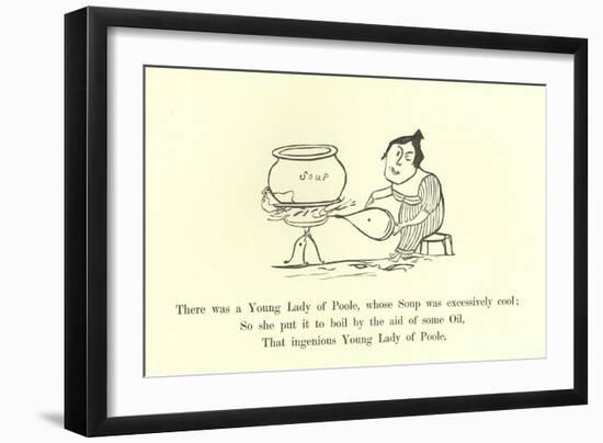 There Was a Young Lady of Poole, Whose Soup Was Excessively Cool-Edward Lear-Framed Giclee Print