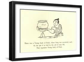 There Was a Young Lady of Poole, Whose Soup Was Excessively Cool-Edward Lear-Framed Giclee Print