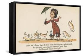 There Was a Young Lady of Ryde, Whose Shoe-Strings Were Seldom Untied-Edward Lear-Framed Stretched Canvas