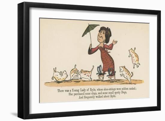 There Was a Young Lady of Ryde, Whose Shoe-Strings Were Seldom Untied-Edward Lear-Framed Giclee Print