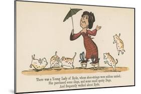 There Was a Young Lady of Ryde, Whose Shoe-Strings Were Seldom Untied-Edward Lear-Mounted Giclee Print