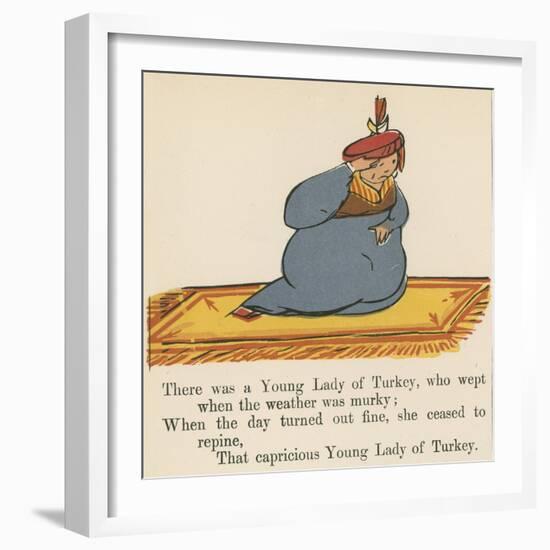 There Was a Young Lady of Turkey, Who Wept When the Weather Was Murky-Edward Lear-Framed Giclee Print