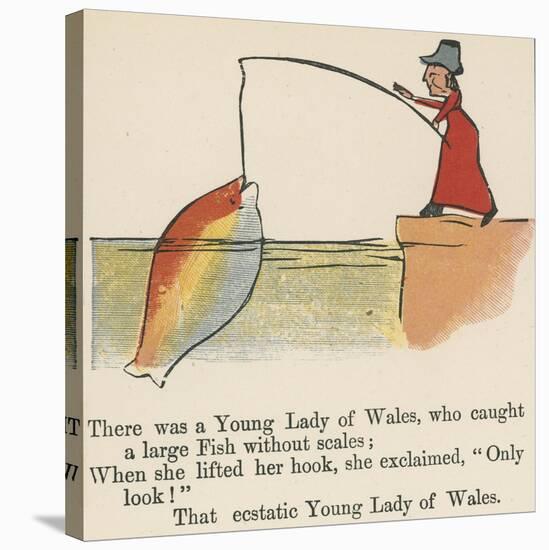 There Was a Young Lady of Wales, Who Caught a Large Fish Without Scales-Edward Lear-Stretched Canvas