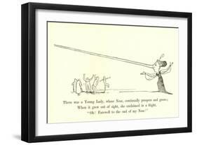 There Was a Young Lady, Whose Nose, Continually Prospers and Grows-Edward Lear-Framed Giclee Print