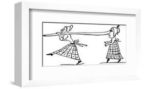 There Was A Young Lady Whose Nose, Was So Long That It Reached to Her Toes-Edward Lear-Framed Premium Giclee Print