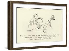 There Was a Young Person in Pink, Who Called Out for Something to Drink-Edward Lear-Framed Giclee Print