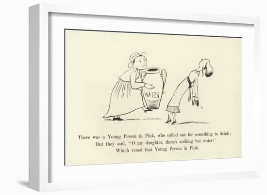 There Was a Young Person in Pink, Who Called Out for Something to Drink-Edward Lear-Framed Giclee Print