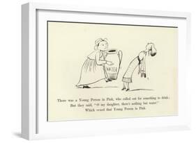 There Was a Young Person in Pink, Who Called Out for Something to Drink-Edward Lear-Framed Giclee Print