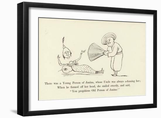 There Was a Young Person of Janina, Whose Uncle Was Always A-Fanning Her-Edward Lear-Framed Giclee Print