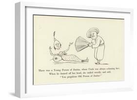 There Was a Young Person of Janina, Whose Uncle Was Always A-Fanning Her-Edward Lear-Framed Giclee Print