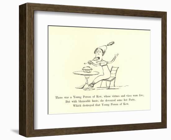 There Was a Young Person of Kew, Whose Virtues and Vices Were Few-Edward Lear-Framed Giclee Print