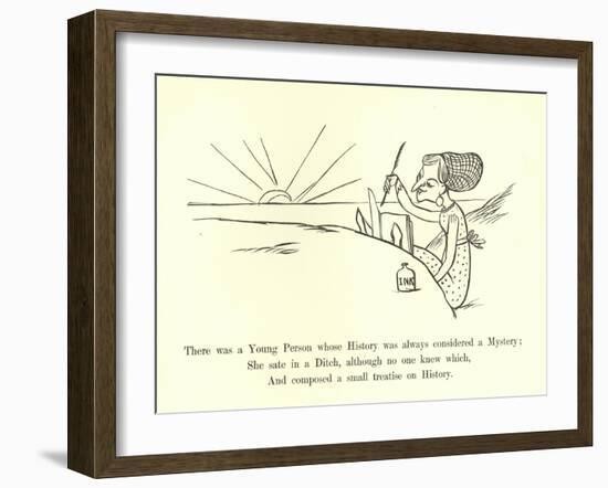 There Was a Young Person, Whose History Was Always Considered a Mystery-Edward Lear-Framed Giclee Print
