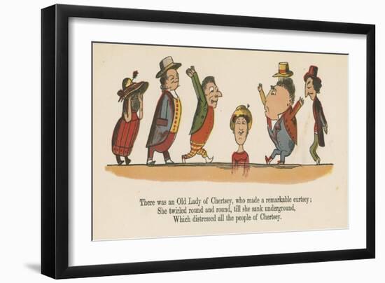 There Was an Old Lady of Chertsey, Who Made a Remarkable Curtsey-Edward Lear-Framed Giclee Print